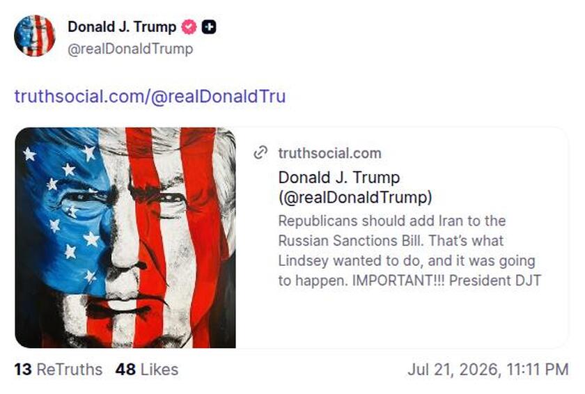 Post preview from Donald Trump