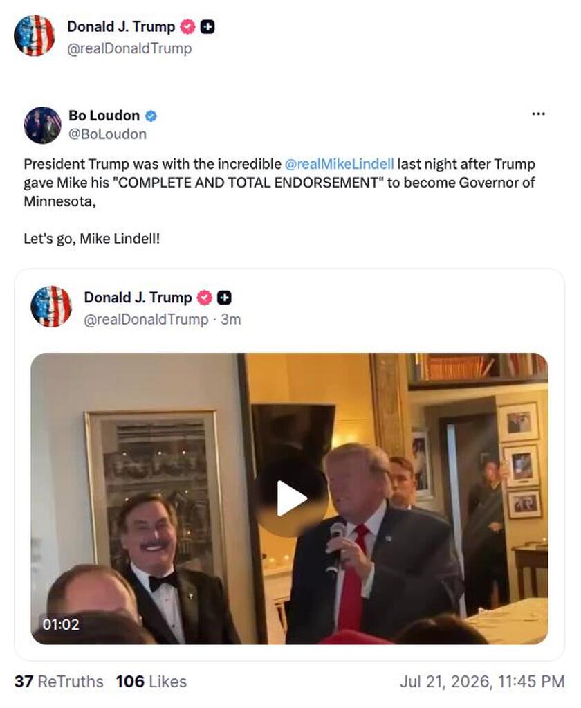 Post preview from Donald Trump