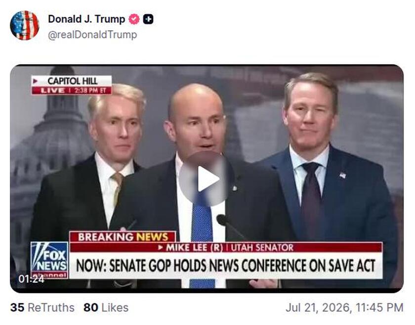 Post preview from Donald Trump