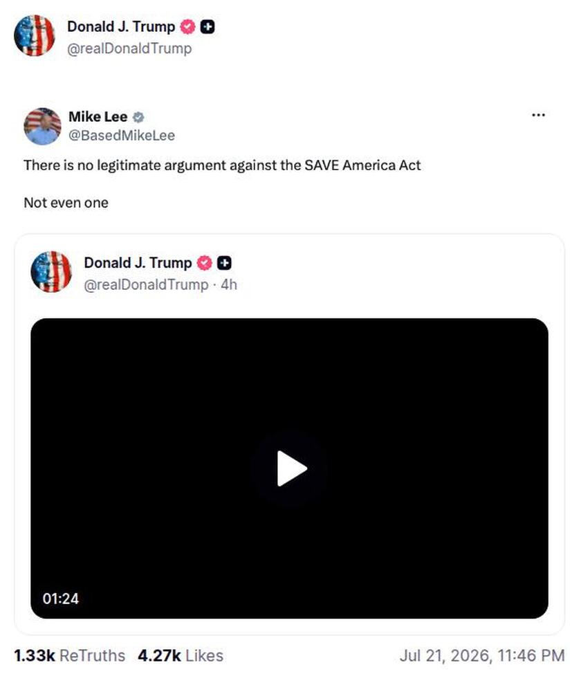 Post preview from Donald Trump