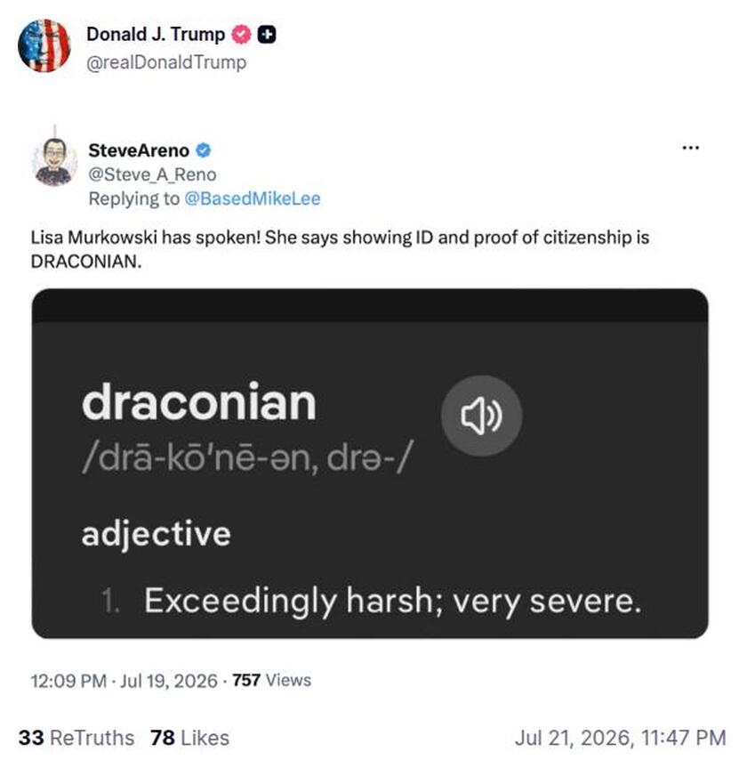 Post preview from Donald Trump