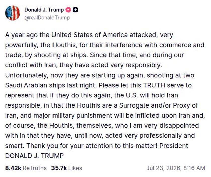 Post image from Donald Trump