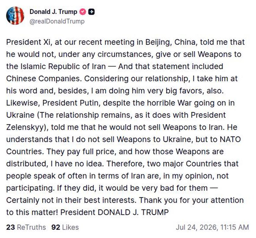 Post image from Donald Trump