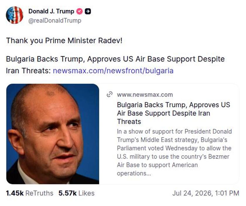 Post image from Donald Trump