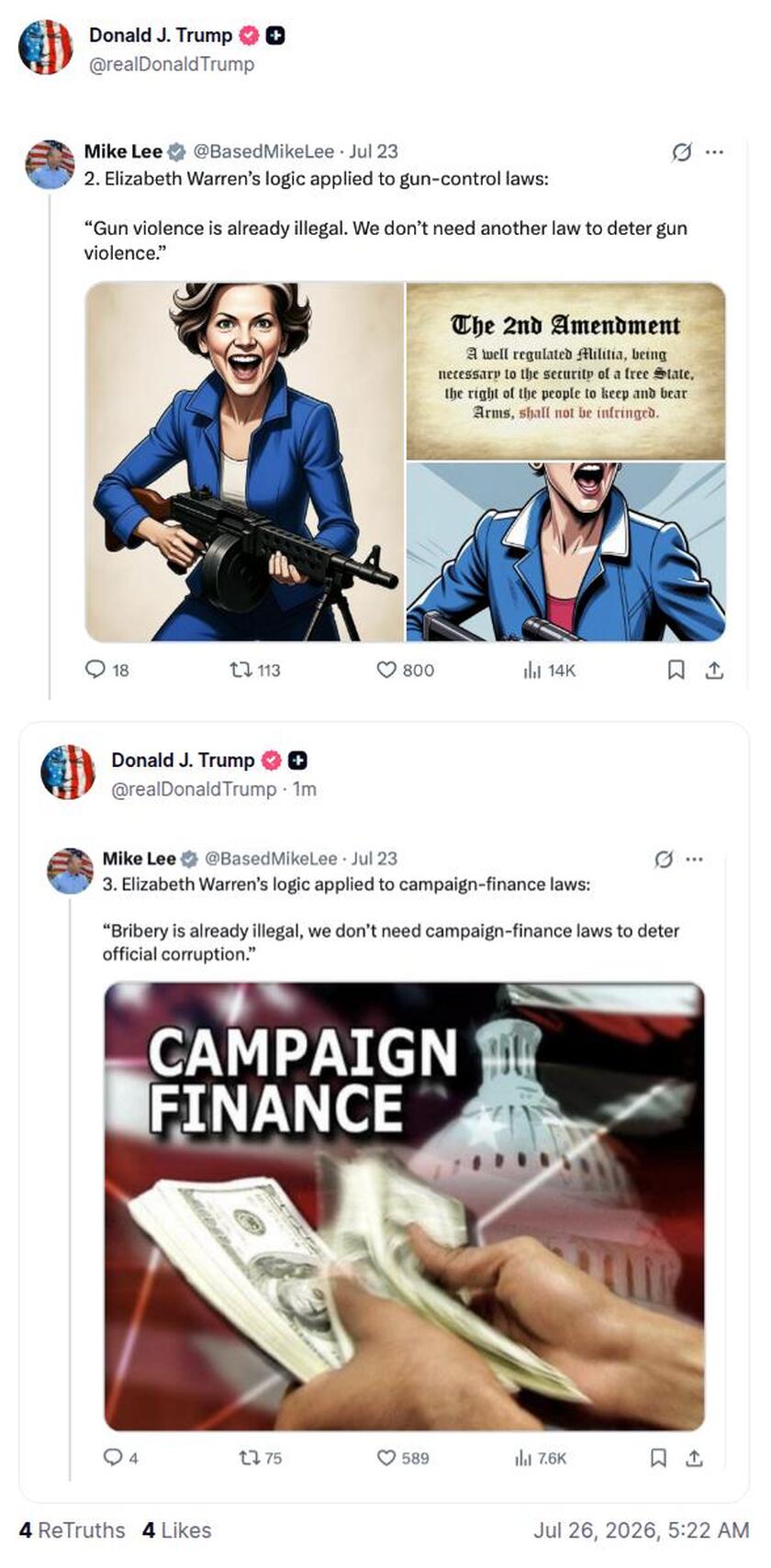 Post preview from Donald Trump
