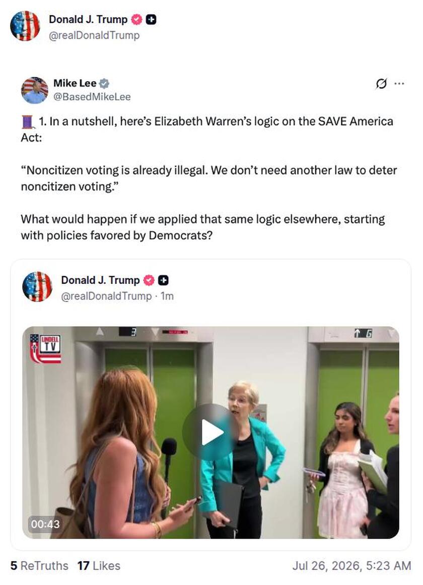 Post preview from Donald Trump