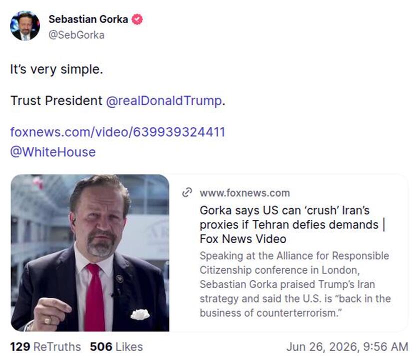 Post image from Donald Trump