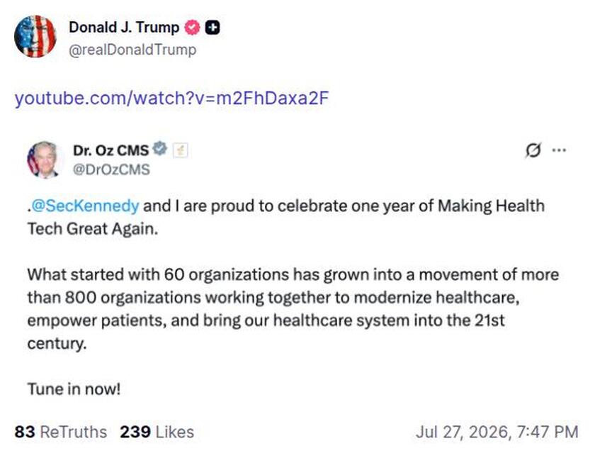 Post image from Donald Trump