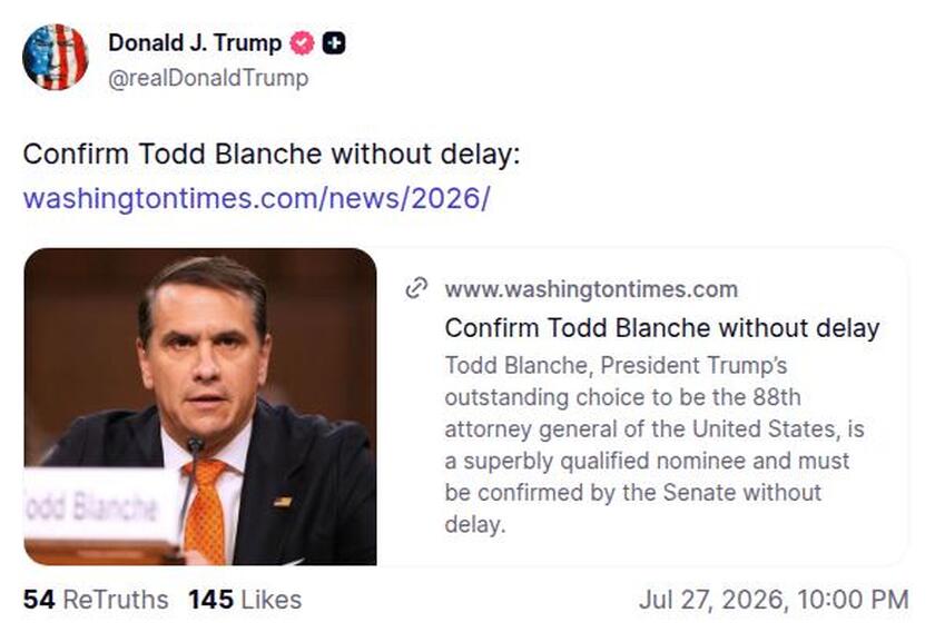 Post preview from Donald Trump