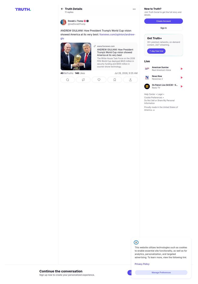 Post image from Donald Trump