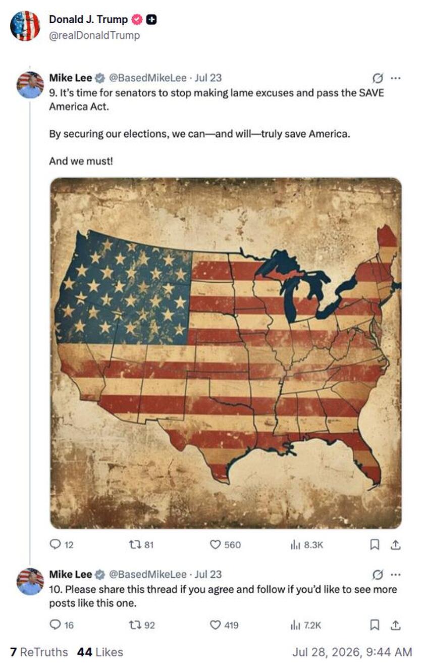 Post preview from Donald Trump