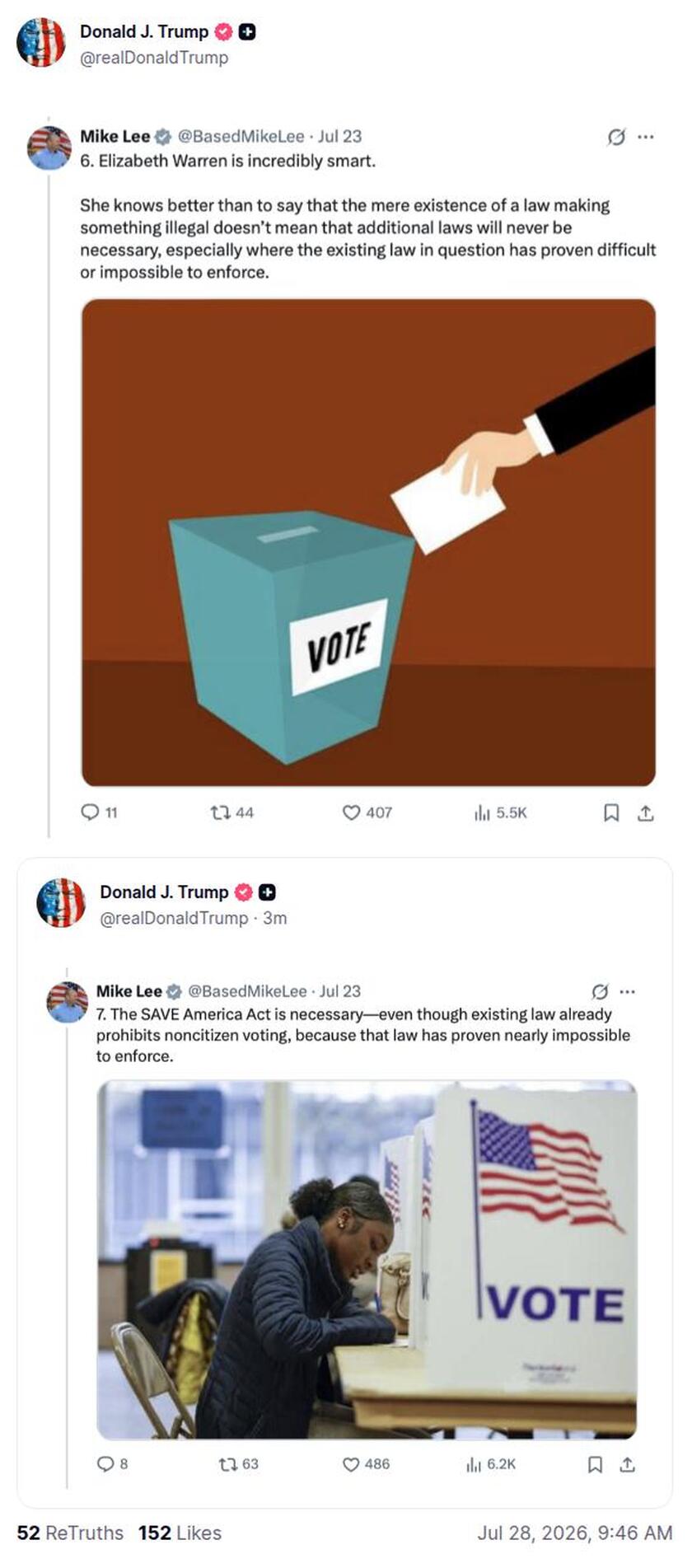 Post image from Donald Trump
