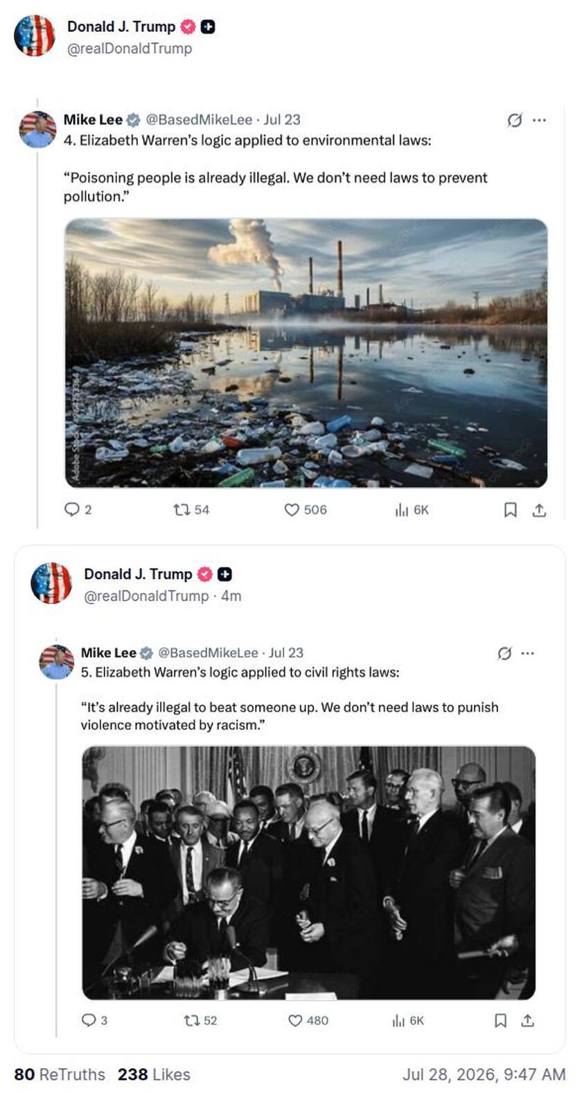 Post preview from Donald Trump