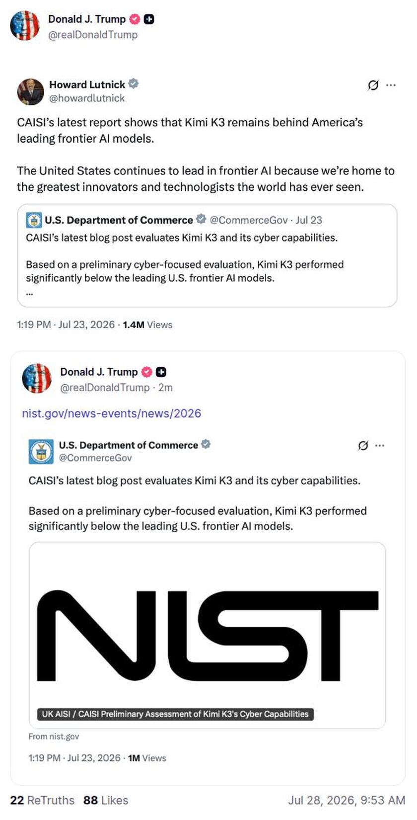 Post image from Donald Trump