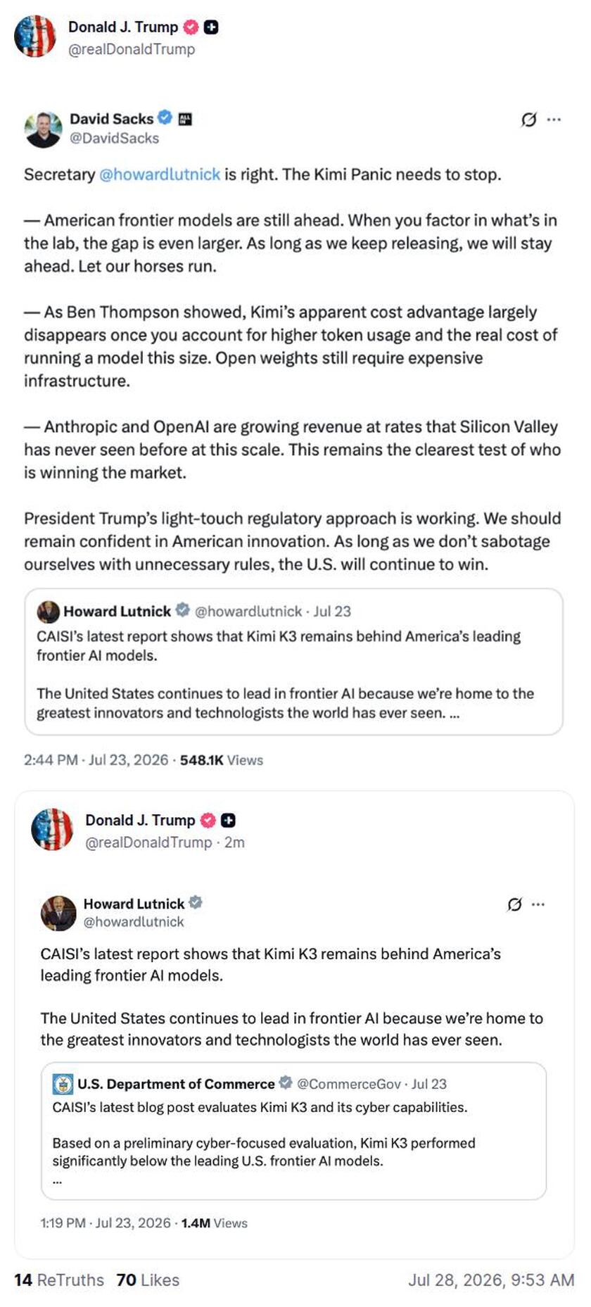 Post image from Donald Trump