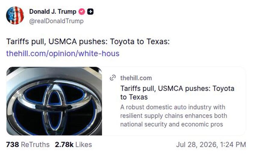 Post image from Donald Trump