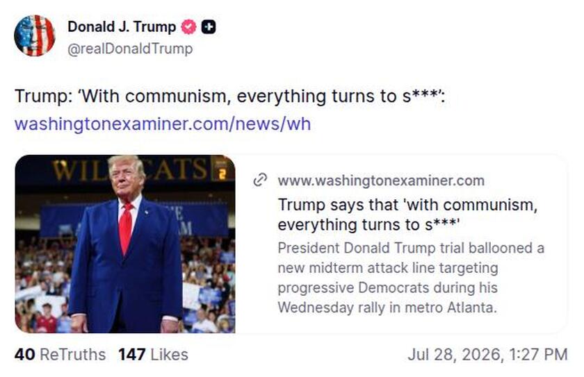 Post image from Donald Trump