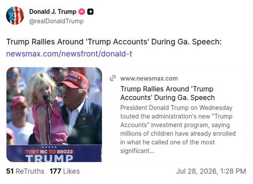 Post image from Donald Trump