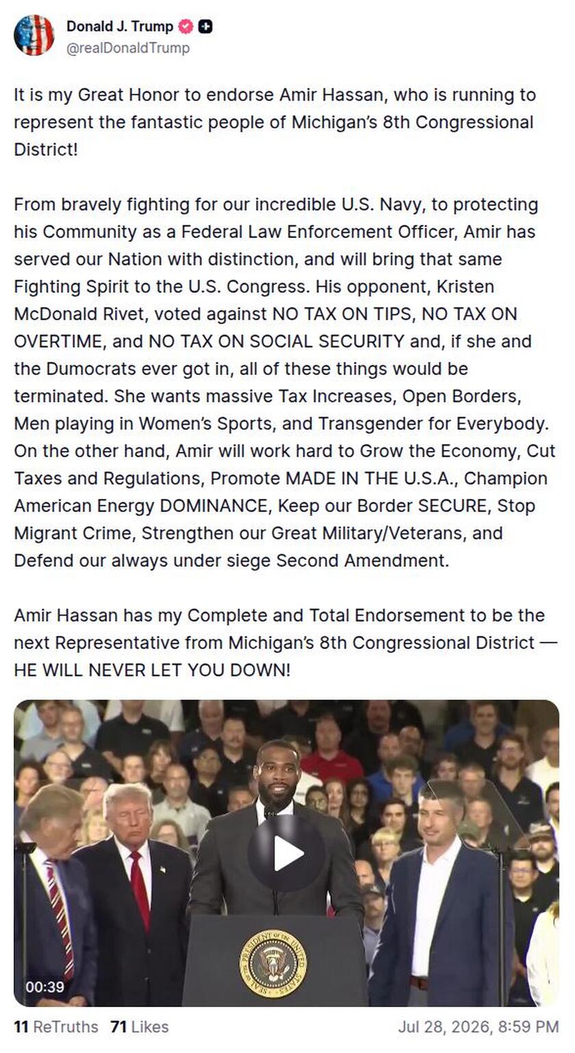 Post image from Donald Trump