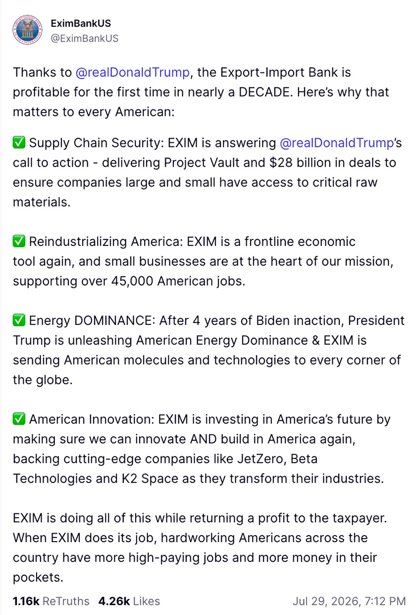 Post image from Donald Trump