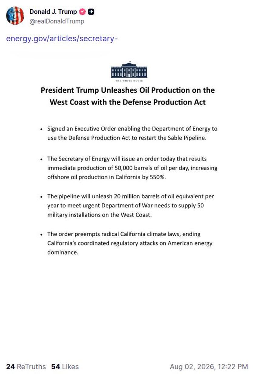 Post image from Donald Trump