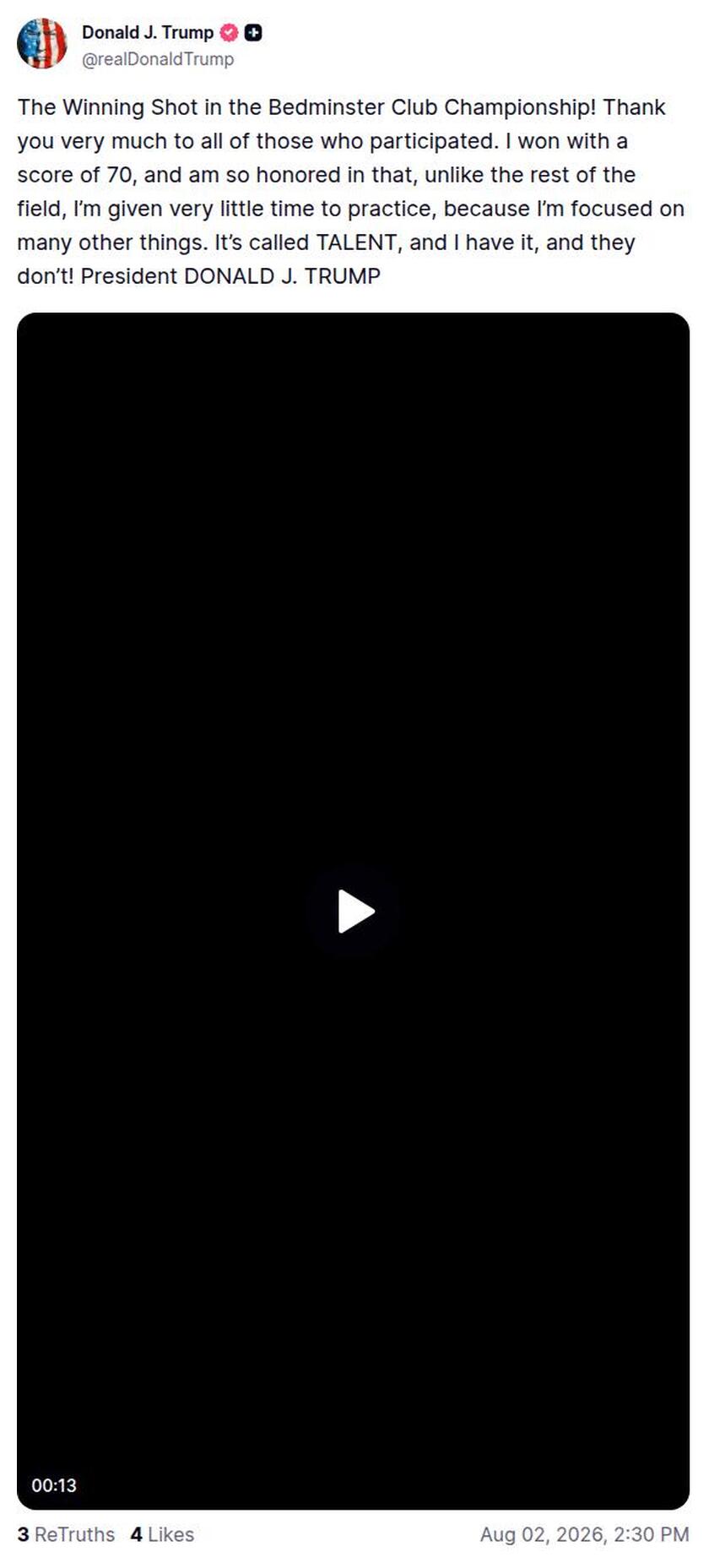 Post image from Donald Trump