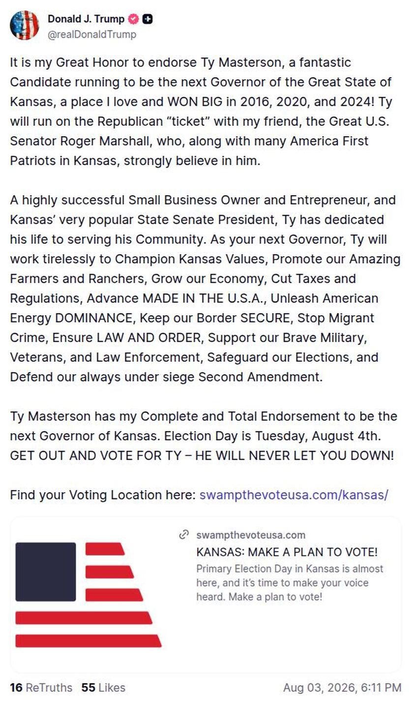 Post image from Donald Trump