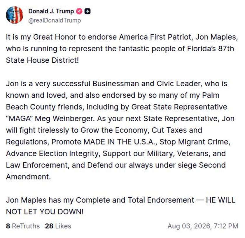 Post image from Donald Trump
