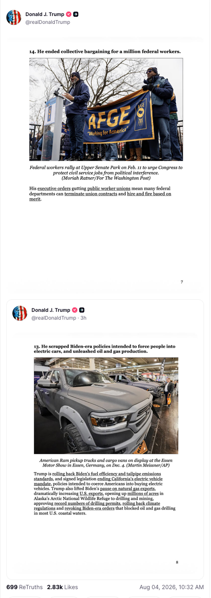 Post preview from Donald Trump