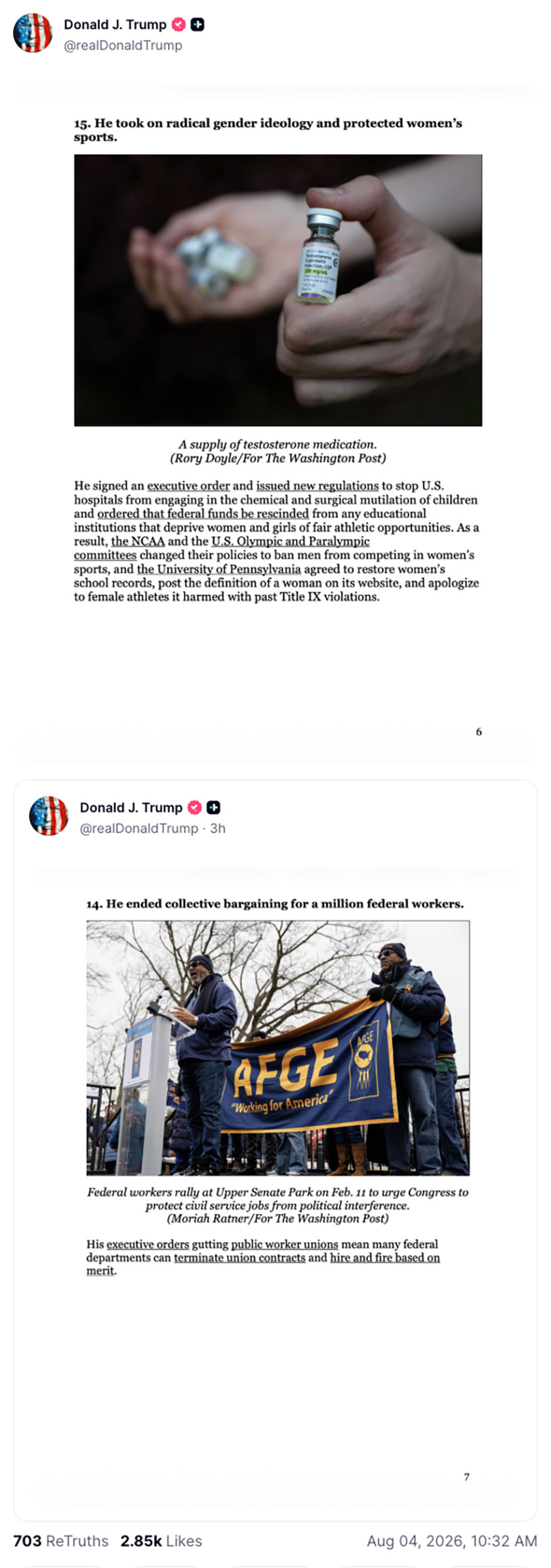 Post preview from Donald Trump
