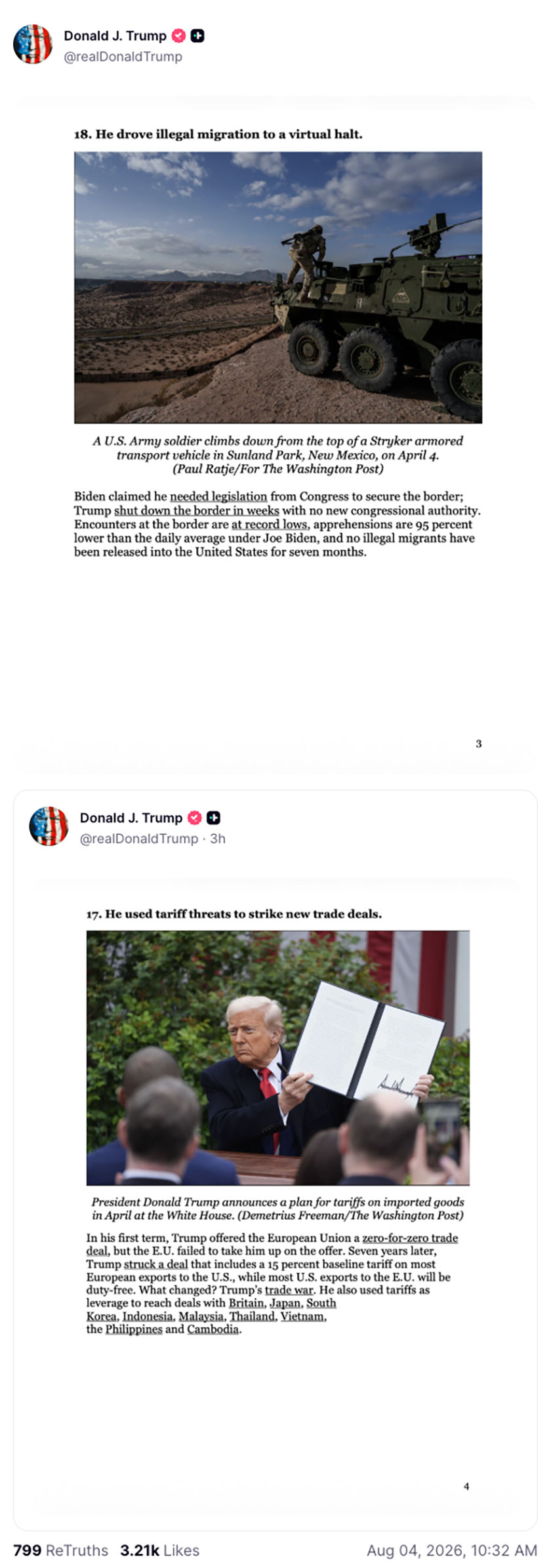 Post preview from Donald Trump