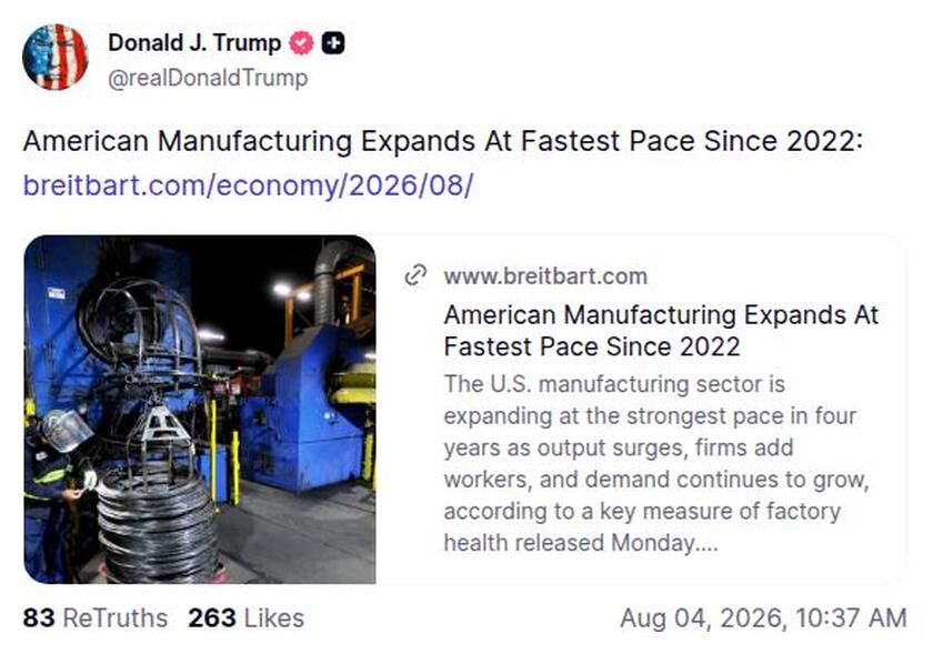 Post image from Donald Trump