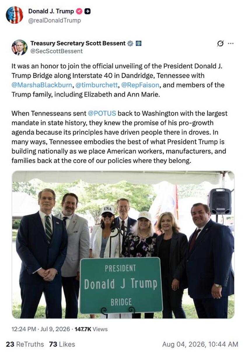 Post preview from Donald Trump