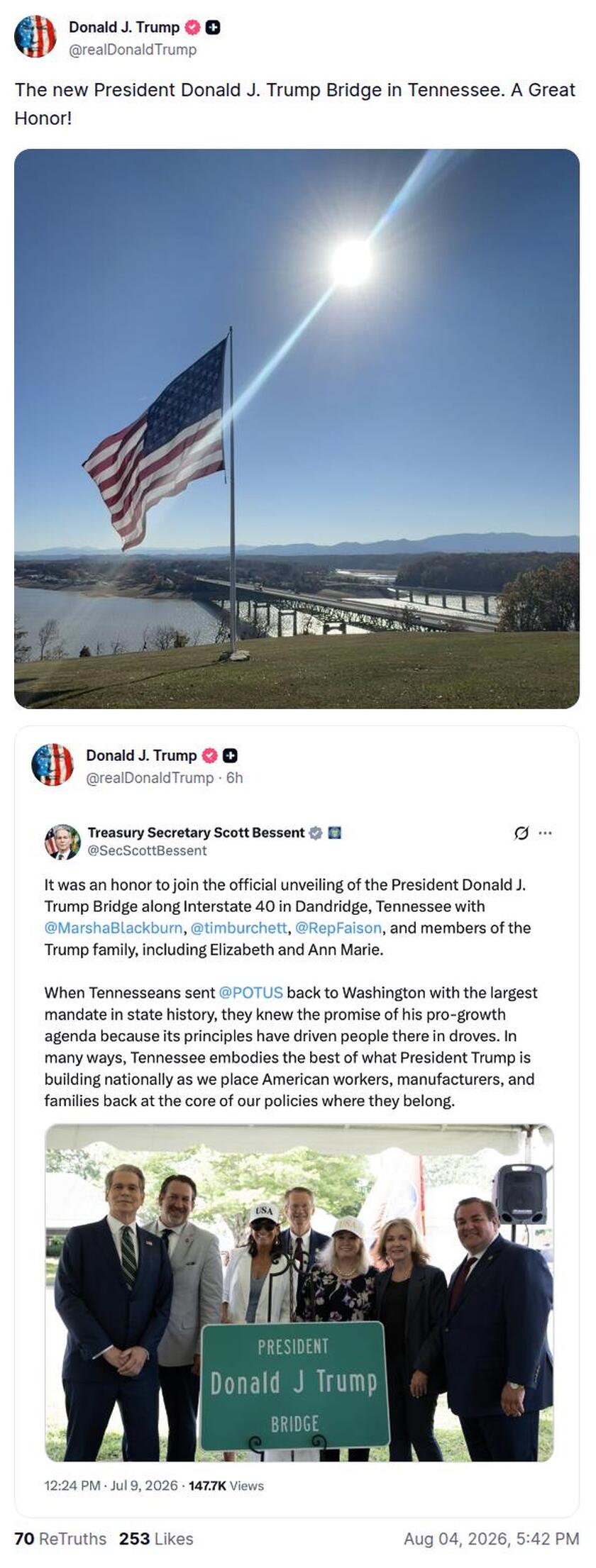 Post image from Donald Trump