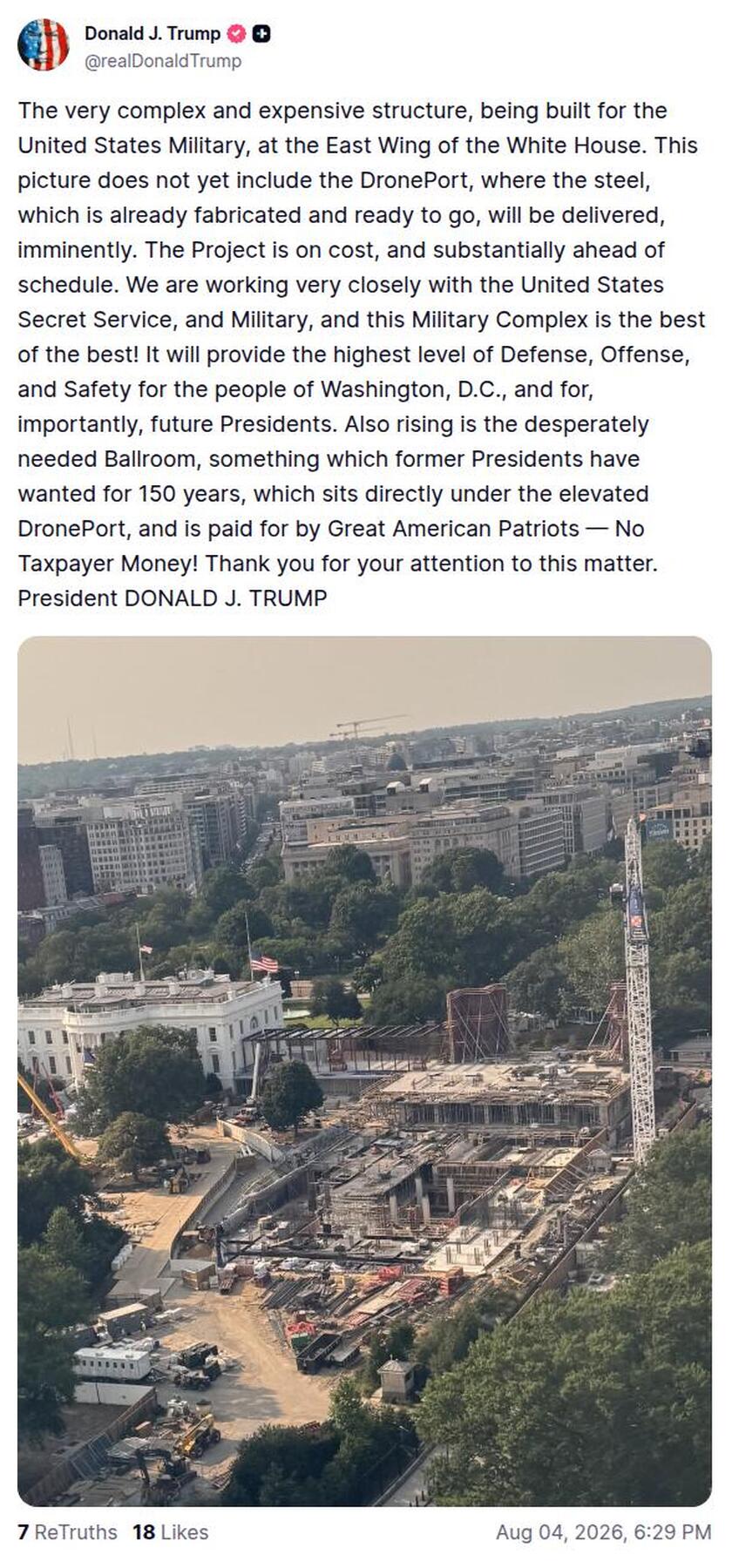Post image from Donald Trump