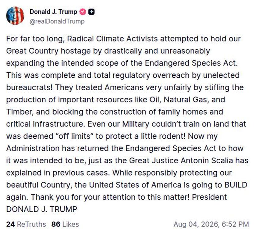 Post image from Donald Trump
