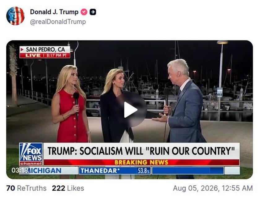 Post preview from Donald Trump