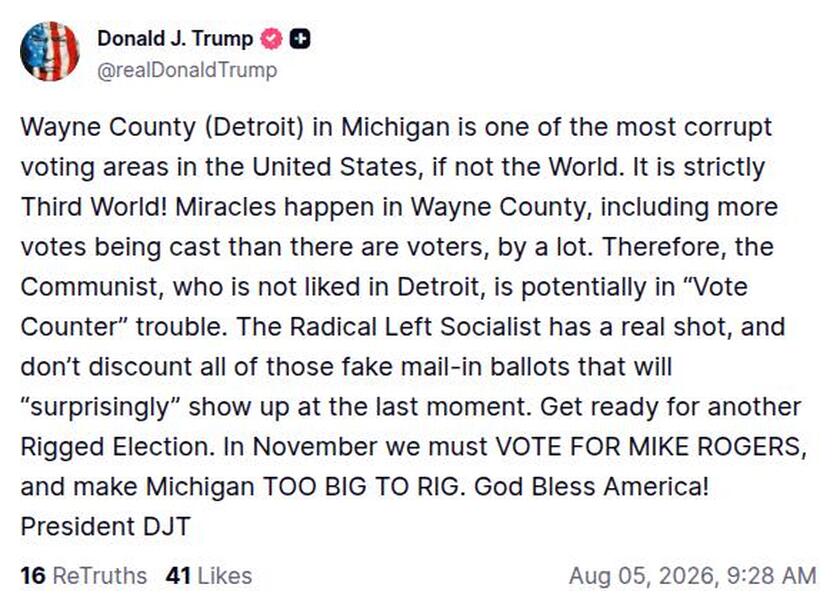 Post image from Donald Trump