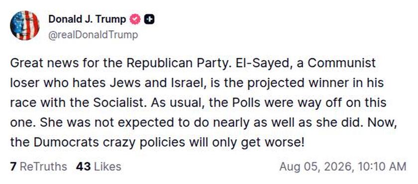 Post image from Donald Trump