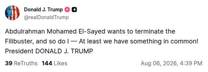 Post preview from Donald Trump