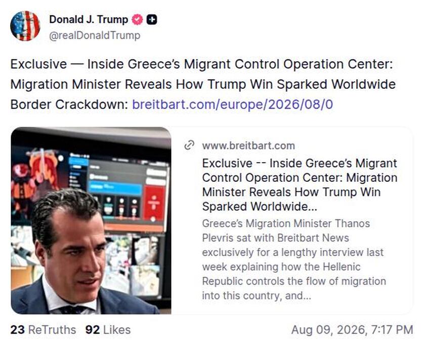 Post image from Donald Trump