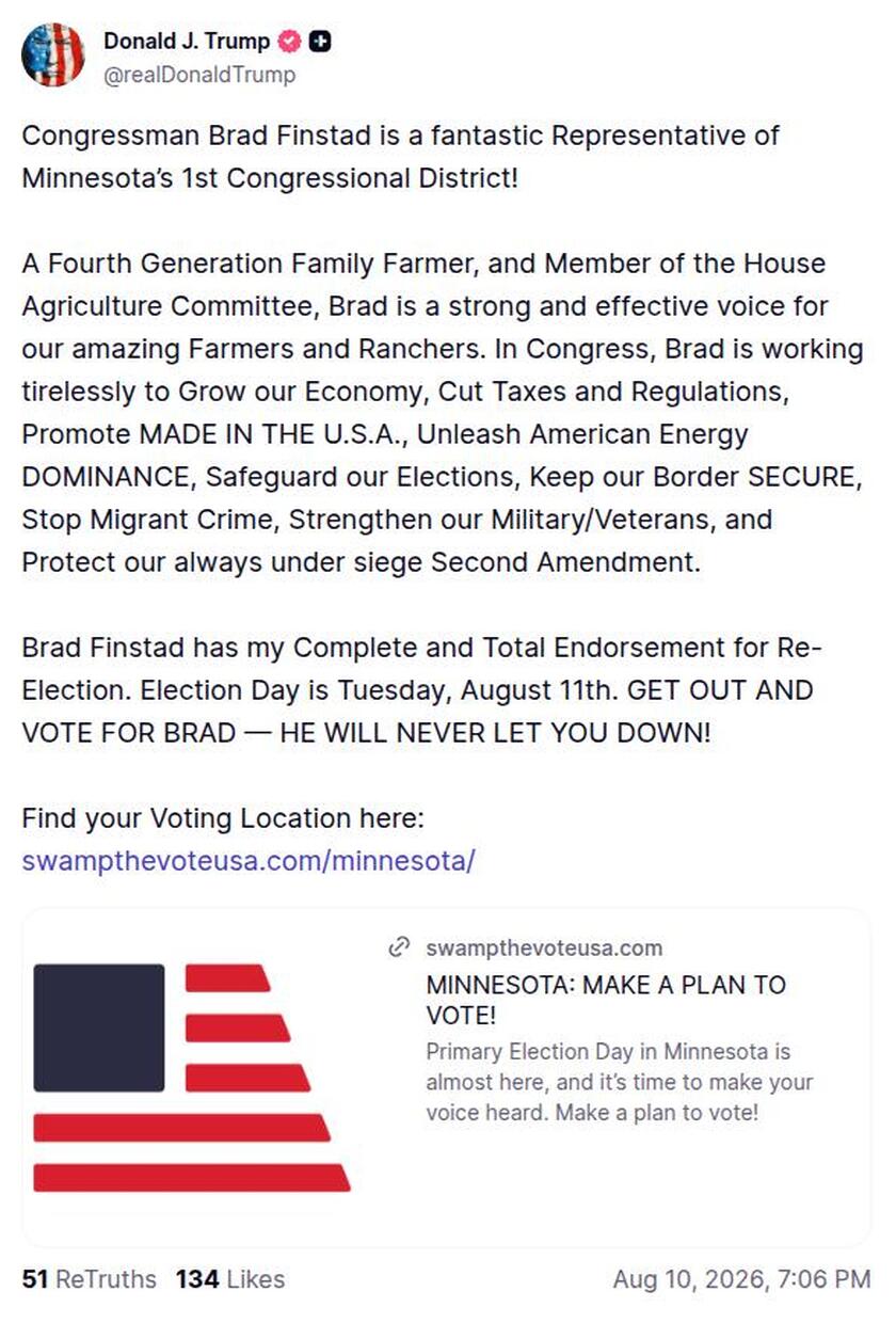 Post preview from Donald Trump