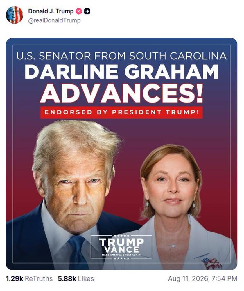 Post preview from Donald Trump