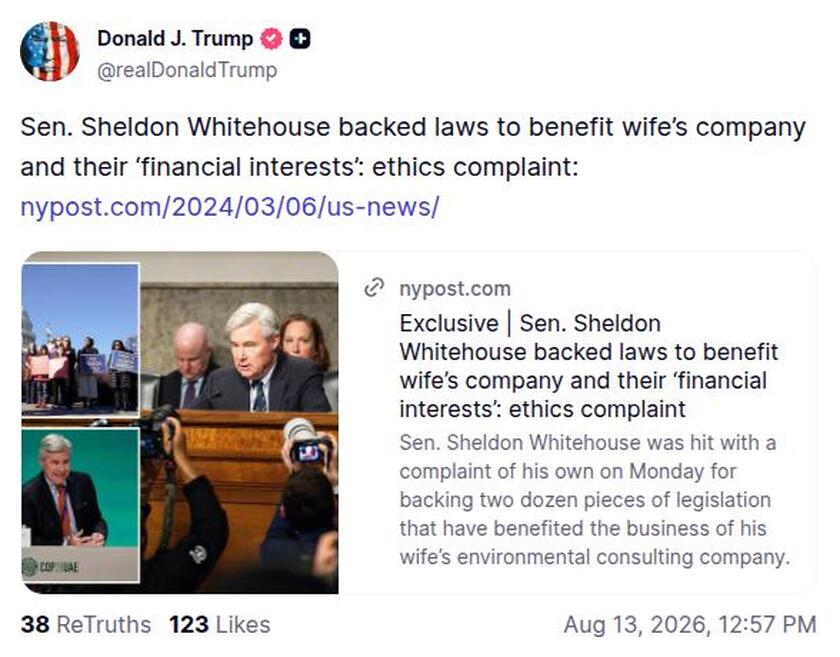 Post image from Donald Trump