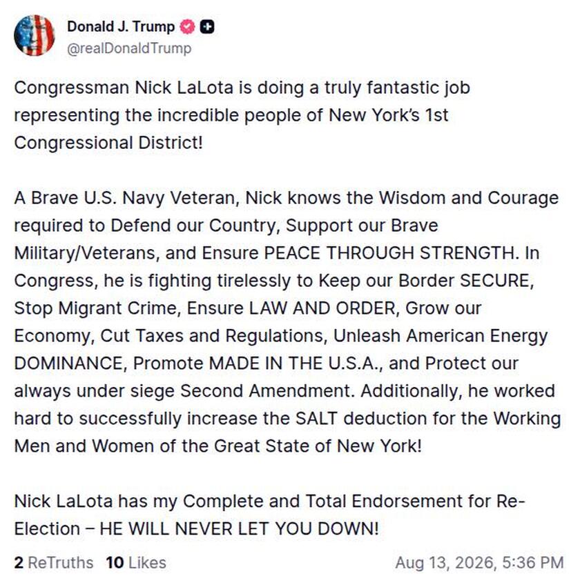 Post image from Donald Trump
