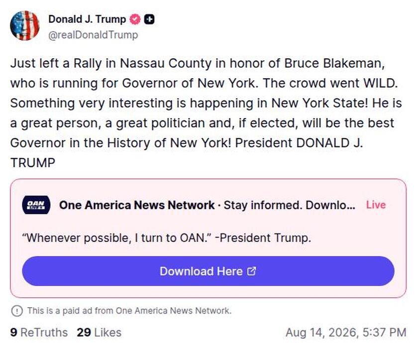 Post image from Donald Trump