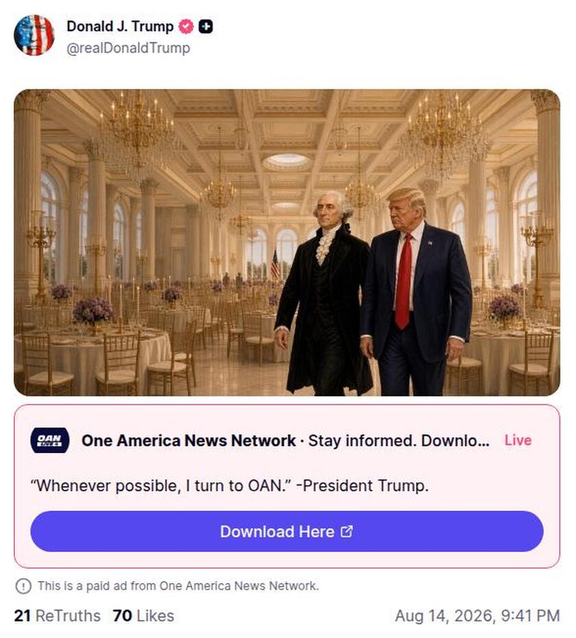 Post preview from Donald Trump