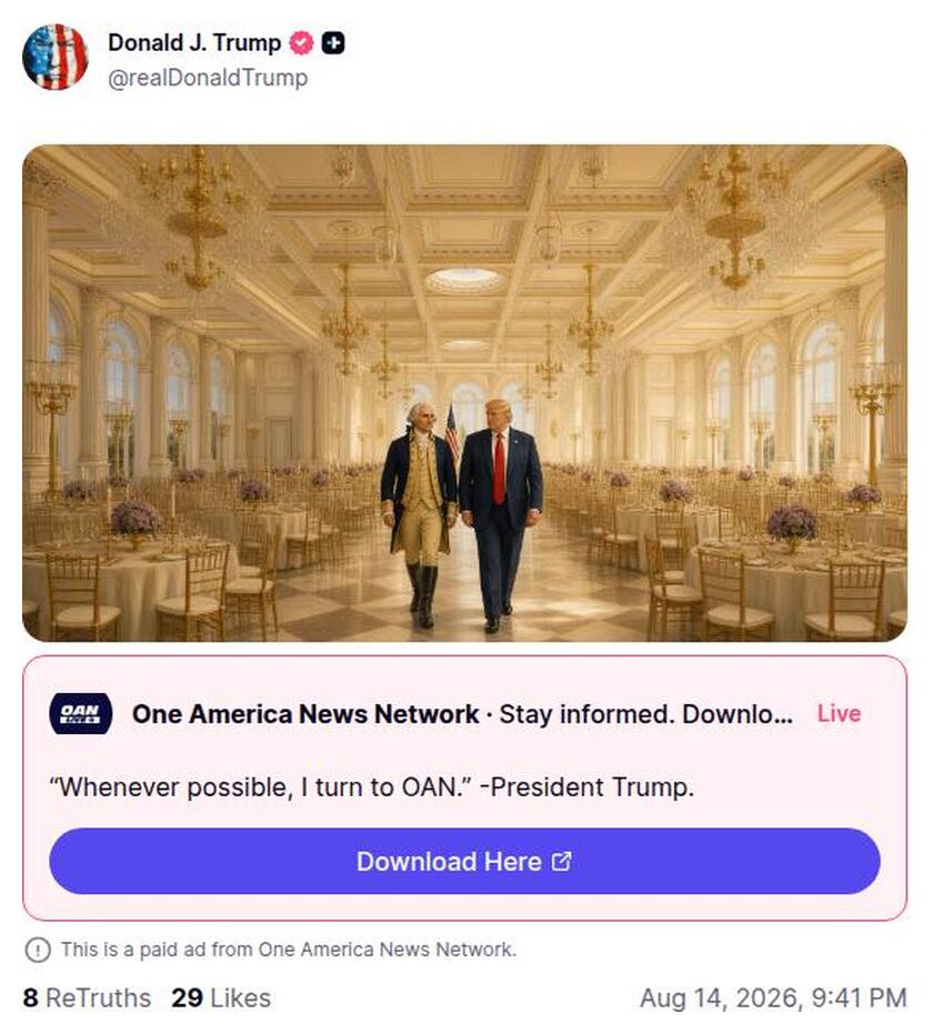 Post preview from Donald Trump