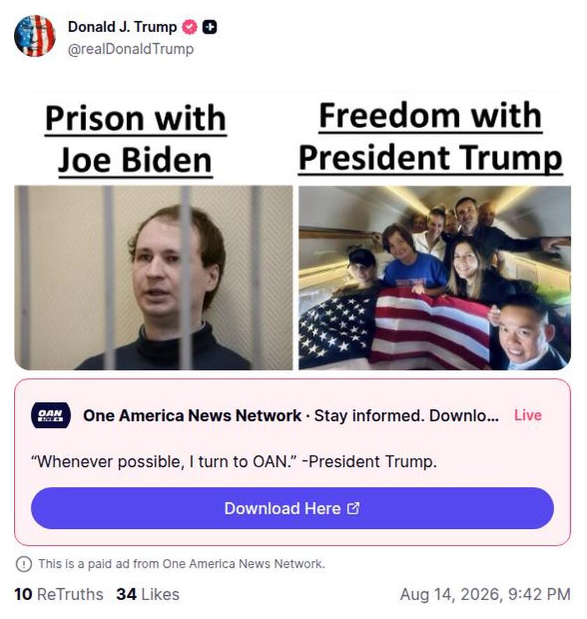 Post preview from Donald Trump
