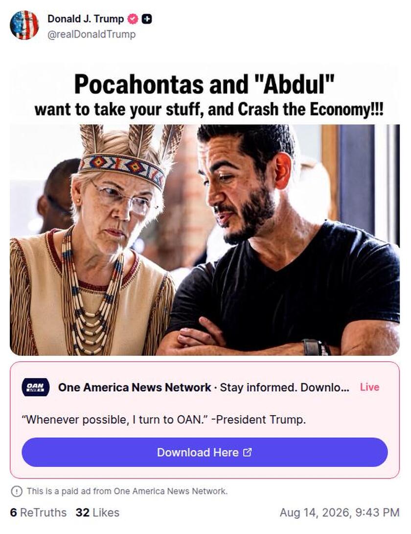 Post preview from Donald Trump